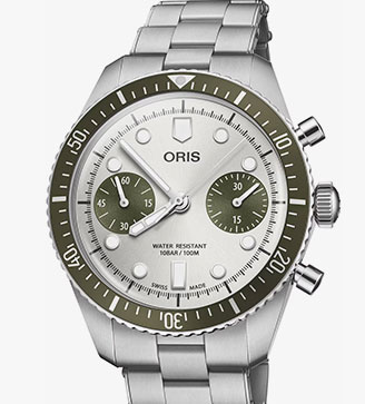 Oris - Divers Sixty‑Five Chronograph 40mm Mens Watch Grey Stainless Steel