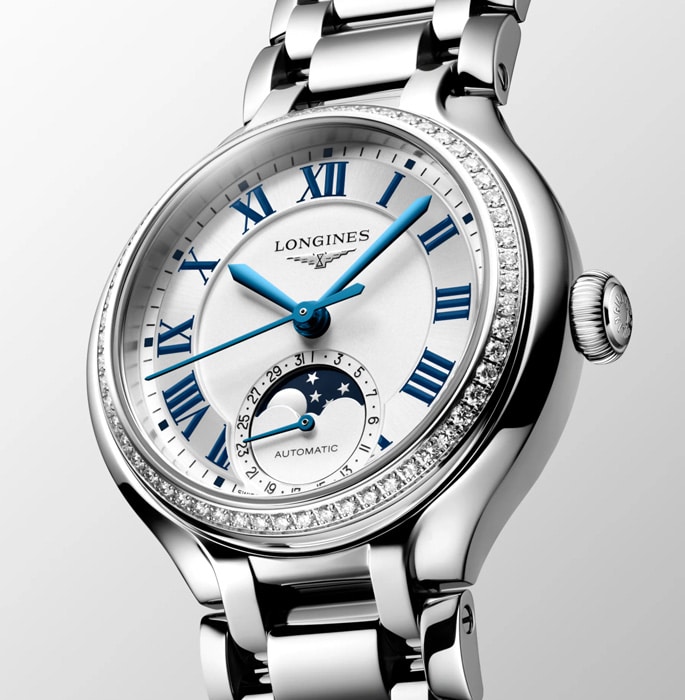 Longines PrimaLuna. Tap to shop.